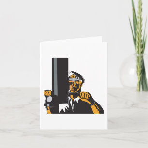 Carte Capitaine de sous-marin nautique utilisant un peri