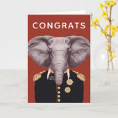 Carte Capitaine Éléphant | Ajoutez Votre Texte (Fleur jaune)