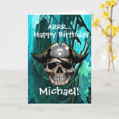 Carte Capitaine Jack Crâne de Pirate (Fleur jaune)