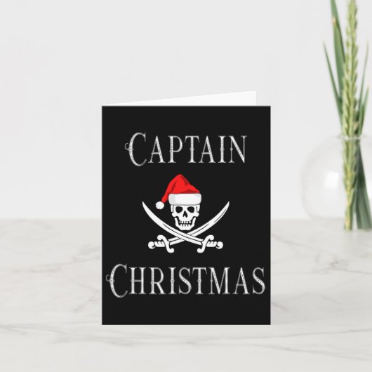 Carte Capitaine Noël Pirate Crâne Pirate Santa Hat B (Devant)