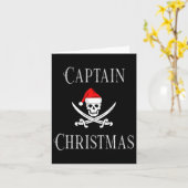 Carte Capitaine Noël Pirate Crâne Pirate Santa Hat B (Fleur jaune)
