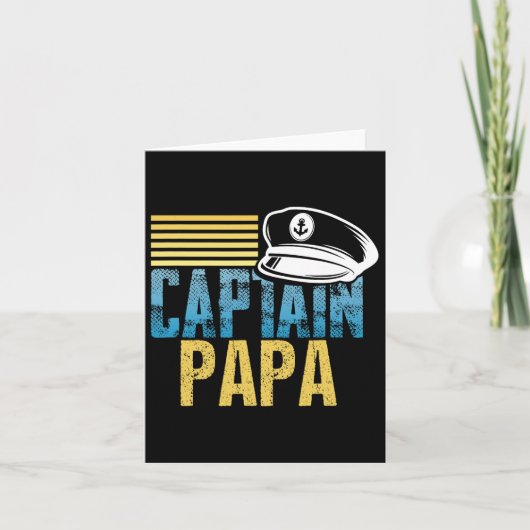 Carte Capitaine Papa - Capitaine de voile Casquette - Ba (Devant)