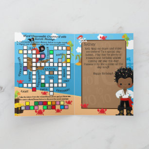Carte Capitaine Pirate Noir Message Secret Joyeux Annive
