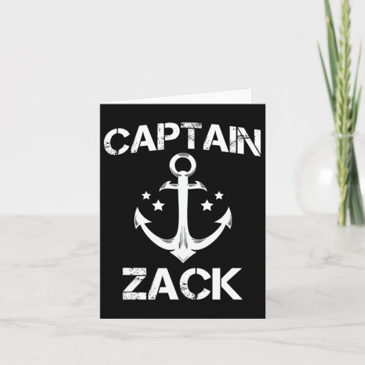 Carte Capitaine Zack Funny Anniversaire Nom Personnalisé (Devant)