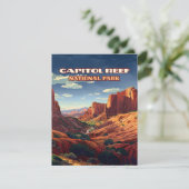 Carte Capitol Reef National Park Utah Desert Retro Card (Debout devant)