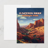 Carte Capitol Reef National Park Utah Desert Retro Card (Devant / Derrière)