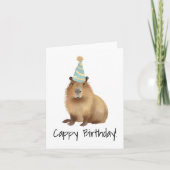 Carte Cappy Birthday Capybara Aquarelle (Devant)