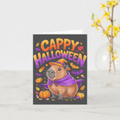 Carte Cappy Halloween Capybara Sorcière (Fleur jaune)