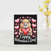 Carte Cappy Saint-Valentin Mignon Capybara Dessin de cœu (Fleur jaune)