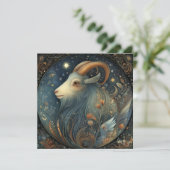 Carte Capricorn Goat Zodiac Astrology Celestial Birthday (Debout devant)