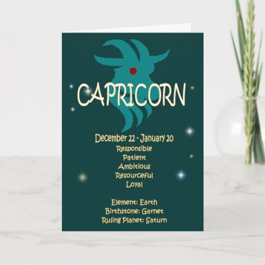 Carte Capricorn Zodiac Anniversaire (Devant)
