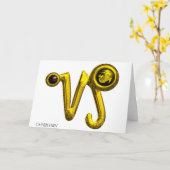 Carte CAPRICORN Zodiac Anniversaire (Fleur jaune)