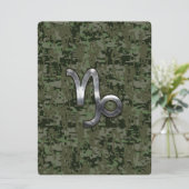 Carte Capricorn Zodiac Connexion vert olive camo numériq (Debout devant)