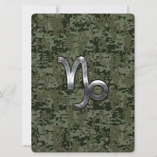 Carte Capricorn Zodiac Connexion vert olive camo numériq (Devant)