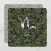 Carte Capricorn Zodiac Connexion vert olive camo numériq (Devant / Derrière)
