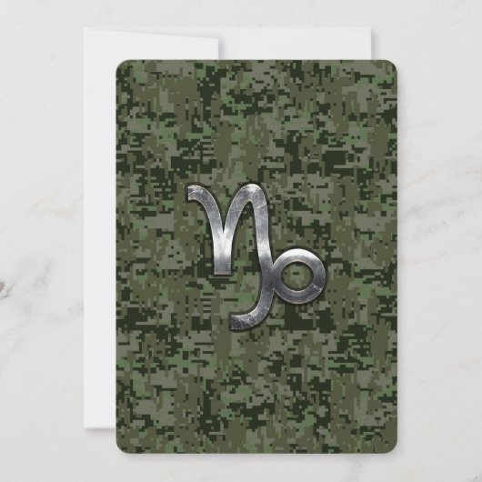 Carte Capricorn Zodiac Connexion vert olive camo numériq (Devant)