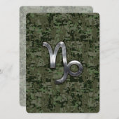 Carte Capricorn Zodiac Connexion vert olive camo numériq (Devant / Derrière)