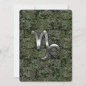 Carte Capricorn Zodiac Connexion vert olive camo numériq (Devant)