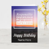 Carte Capricorn Zodiac Fun Caractéristiques Anniversaire (Fleur jaune)