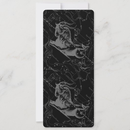 Carte Capricorne Constellation Hevelius 1690 sur Noir (Devant)