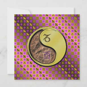 Carte Capricorne et coq métallique