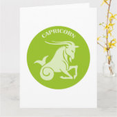 Carte Capricorne, Signe zodiaque, Horoscope, Astrologie (Fleur jaune)