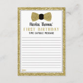 Carte Capsule Anniversaire, Noir, Faux Or (Dos)