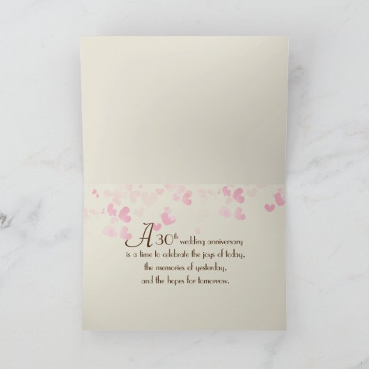 Carte Capture d'écran du 30e anniversaire avec les coeur (Intérieur)