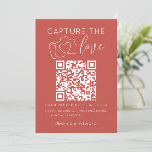 Carte Capturer L'Amour Qr Code Deep Chestnut Chic Modern