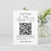 Carte Capturez L'Amour Qr Code Black Chic Mariage modern (Debout devant)