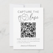 Carte Capturez L'Amour Qr Code Black Chic Mariage modern (Devant)