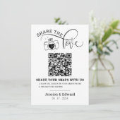 Carte Capturez L'Amour Qr Code Black Chic Mariage modern (Debout devant)
