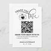 Carte Capturez L'Amour Qr Code Black Chic Mariage modern (Devant / Derrière)