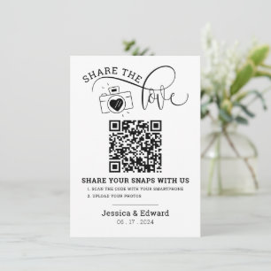 Carte Capturez L'Amour Qr Code Black Chic Mariage modern