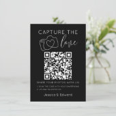 Carte Capturez L'Amour Qr Code Black Chic Mariage modern (Debout devant)
