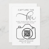 Carte Capturez L'Amour Qr Code Black Chic Mariage modern (Devant / Derrière)