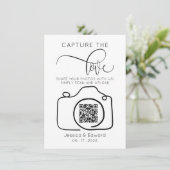 Carte Capturez L'Amour Qr Code Black Chic Mariage modern (Debout devant)