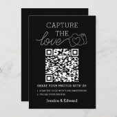 Carte Capturez L'Amour Qr Code Black Chic Mariage modern (Devant / Derrière)