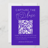 Carte Capturez L'Amour Qr Code Néon Bleu Minimal Moderne (Devant)
