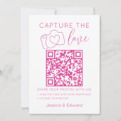 Carte Capturez L'Amour Qr Code Pink Chic Mariage moderne (Devant)