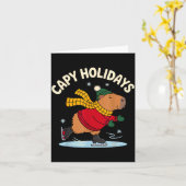 Carte Capy Holidays Ice Skating Capybara Funny Xmas Chri (Fleur jaune)