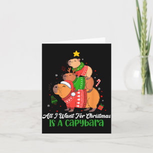 Carte Capy Noël Mignon Capybara Arbre de Noël Pjs Animal
