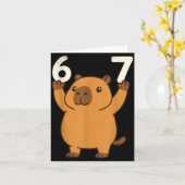 Carte Capybara 67 Mème Six Sept Drôle (Fleur jaune)