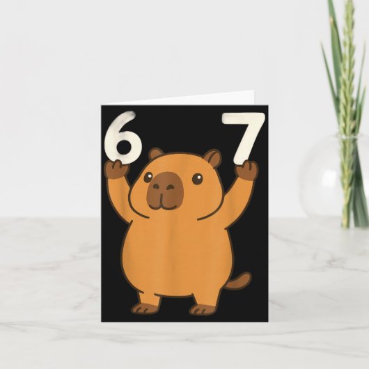 Carte Capybara 67 Meme Six Seven Funny  (Devant)