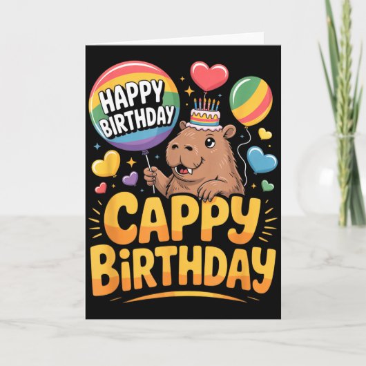 Carte Capybara Animal Lover Fun Cappy Birthday Party Sup (Devant)