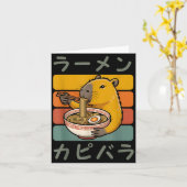 Carte Capybara Anime Graphic Ramen Kawaii Japanese Vinta (Fleur jaune)