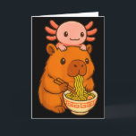 Carte Capybara Anime Ramen Axolotl Drôle Graphique Kawai<br><div class="desc">Capybara Anime Ramen Axolotl Drôle Graphique Kawaii Capibara</div>