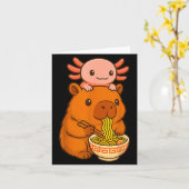 Carte Capybara Anime Ramen Axolotl Drôle Graphique Kawai (Fleur jaune)