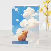 Carte Capybara Attentionné (Fleur jaune)