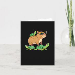 Carte Capybara Avec Des Amis Tortues Relaxant Sticker Ma